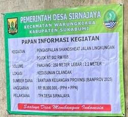 Pemdes Sirnajaya Realisasikan Anggaran Banprov 2025 untuk Pengaspalan Jalan Lingkungan 1 WhatsApp Image 2025 11 19 at 15.12.59