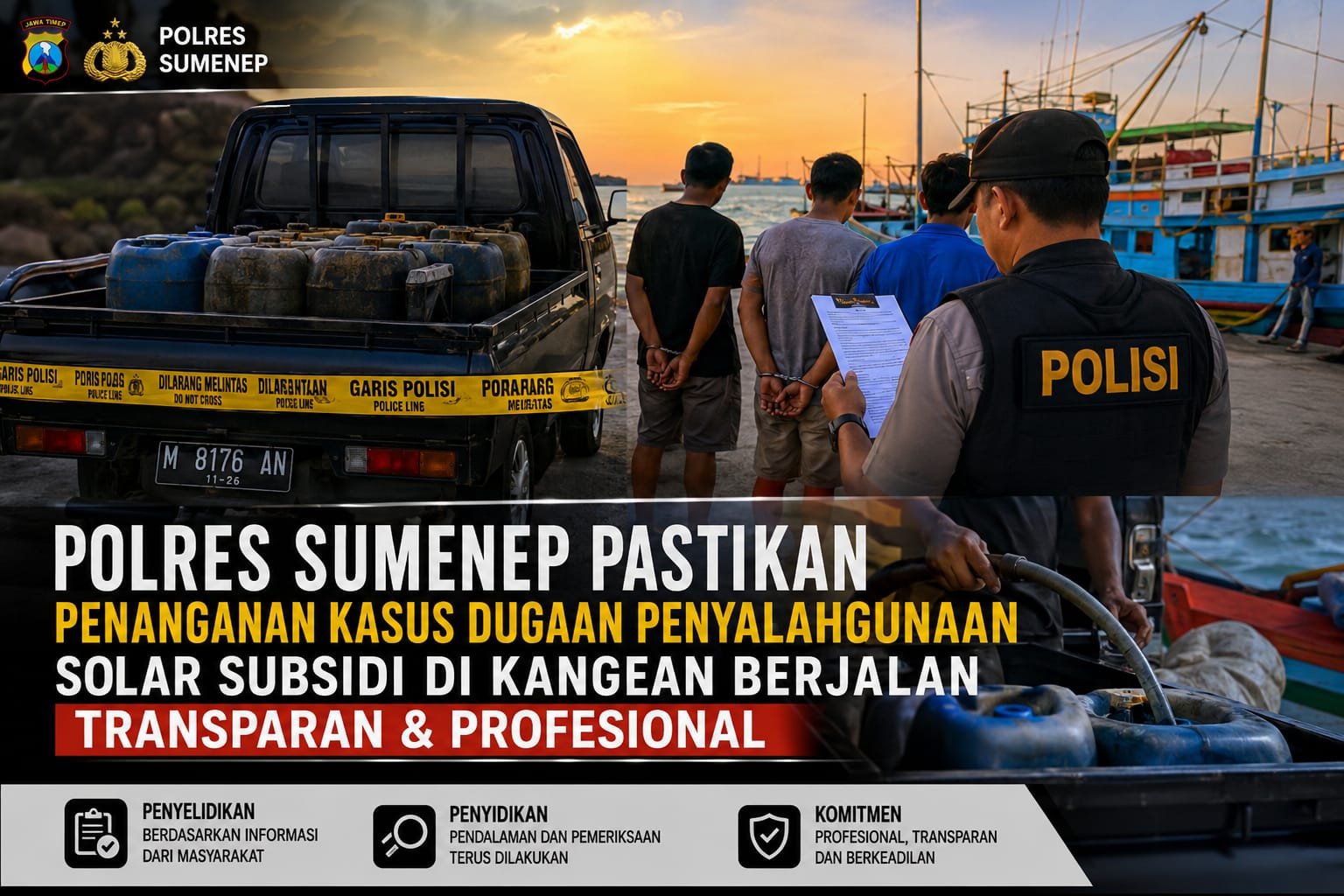 Polres Sumenep Pastikan Penanganan Dugaan Penyalahgunaan Solar Subsidi di Kangean Berjalan Transparan dan Profesional 1 WhatsApp Image 2026 06 02 at 18.35.56