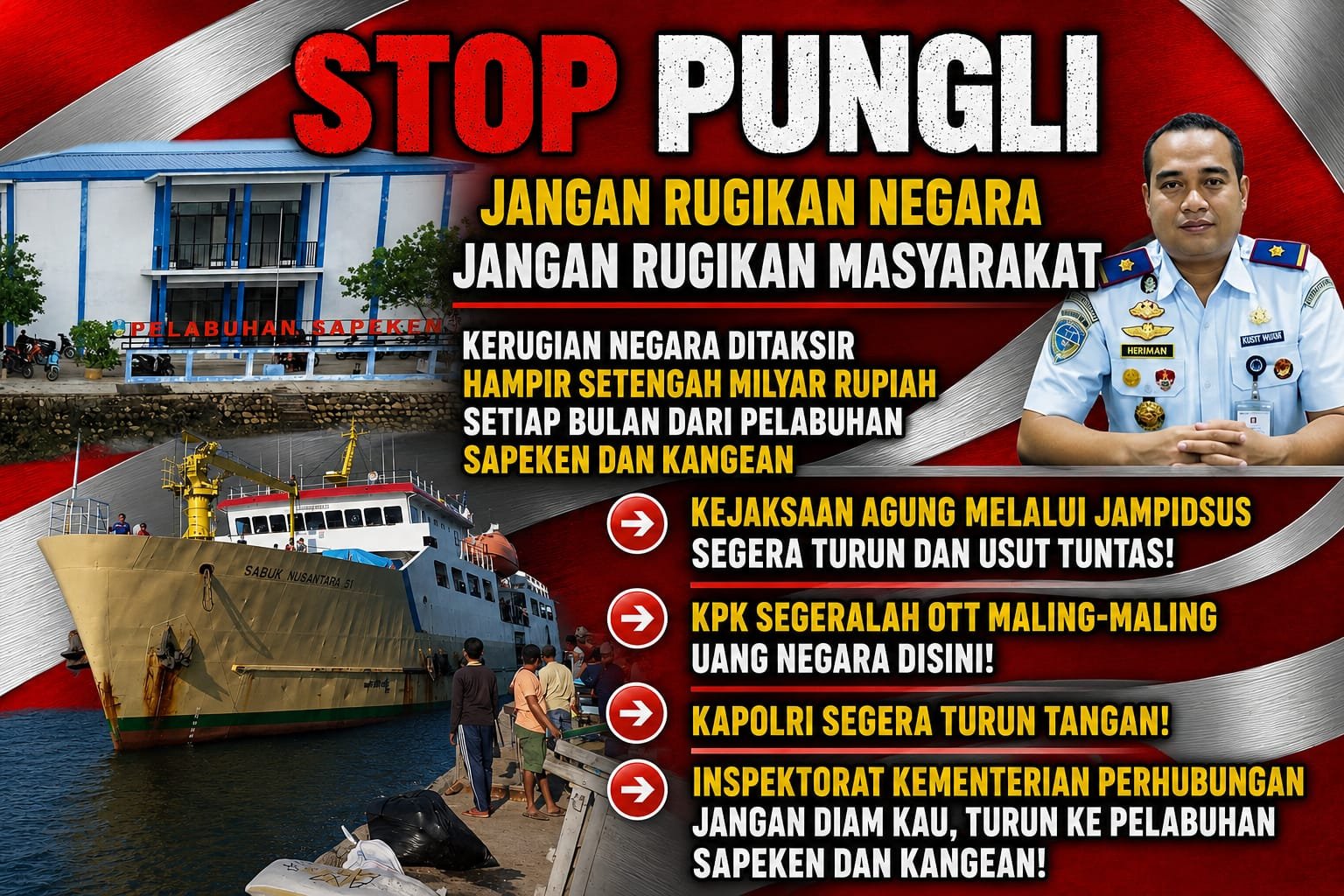 Diduga Rugikan Negara Hampir Setengah Milyar Rupiah per Bulan, Aktivis dan Tokoh Pemuda Desak APH Usut Dugaan Pungli di Pelabuhan Kangean dan Sapeken 5 WhatsApp Image 2026 07 06 at 1.21.02 PM
